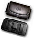Horizontal Leather Holster for Flip Phone/Smartphone (up to 4.25x2.25x0.85 in) with Belt Clip & Loops.