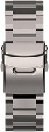 AMAZTIM Compatible Silver Metal Strap, Silicone Replacement Wristbands with Metal Buckle for T2 Smart Watch, Black