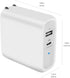 Amazon Basics 68W Two-Port GaN Wall Charger, 1 USB-C (60W) & 1 USB-A Ports (18W) for Laptops, Tablets & Phones