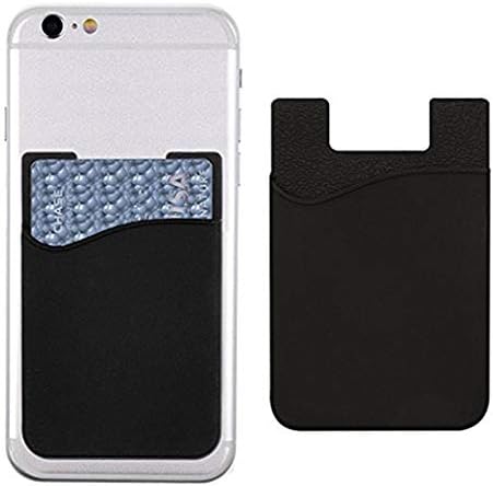 Silicone Phone Card Holder Sockets, Stick-on ID Credit Card Wallet Pouch Sleeve for Most Smartphones (Hot Pink)