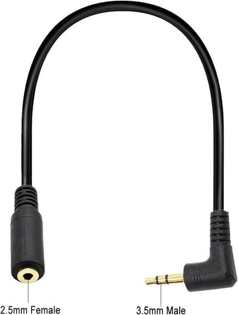 Seadream 2Pack 3.5mm Angle Male to 2.5mm Female Headset Audio Adapter Cable Extender