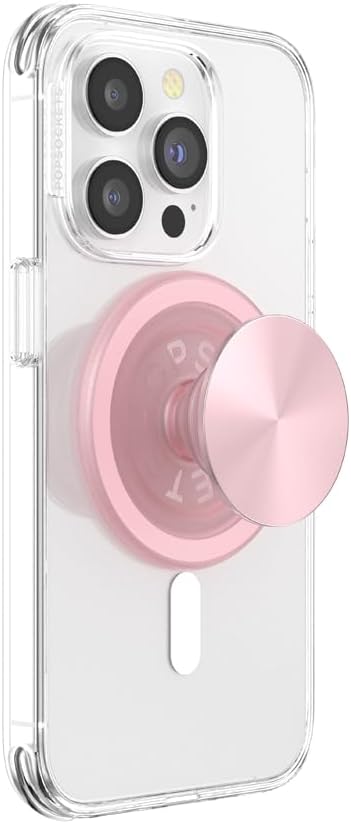 PopSockets Phone Grip with Expanding Kickstand, Wireless Charging Compatible, Adapter Ring for MagSafe Included - Pinky