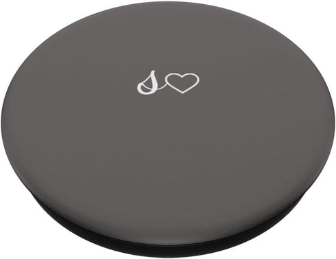 White Initial Letter S Heart Minimalist Gray PopSockets Standard PopGrip