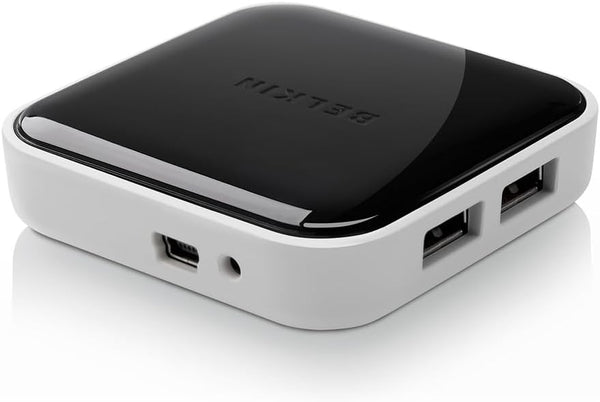 Belkin 4-Port Powered Desktop USB Hub with Support for USB-A, USB 2.0, and
