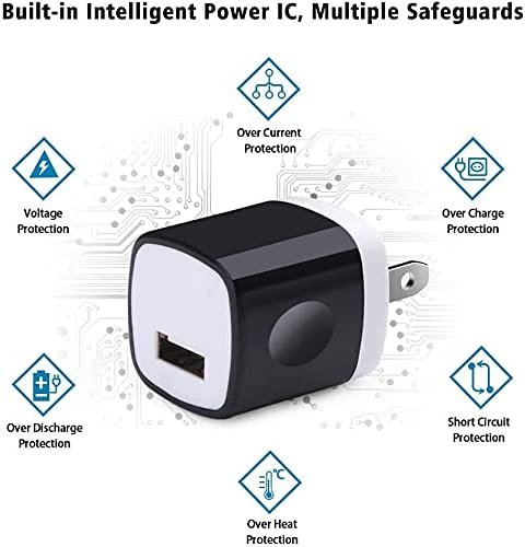 USB Charger Block 10 Pack, UorMe 1A 5V Single Port Power Adapter Charging Phone Cube Box Brick Plug Pack Compatible