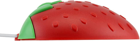 Wired Cute Strawberry Mouse, Small Computer Mouse for Laptop, Pocket Silent USB Optical Mini Corded Mouse, 3 Buttons,