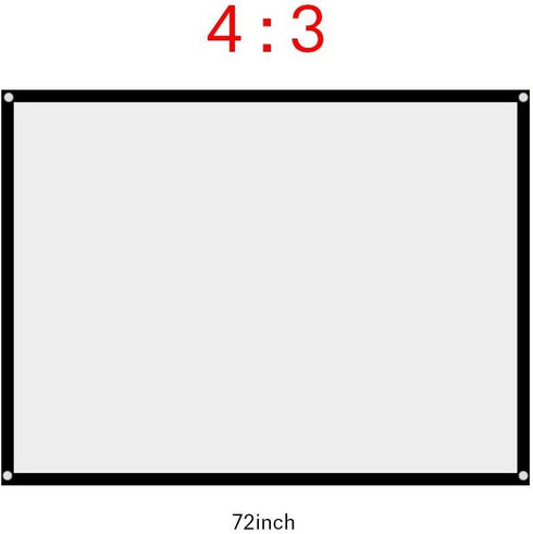 Yosoo Health Gear 16:9 40 120 inches (72in) Projection Screen Indoor Outdoor Projector Curtain, Thicken Portable White