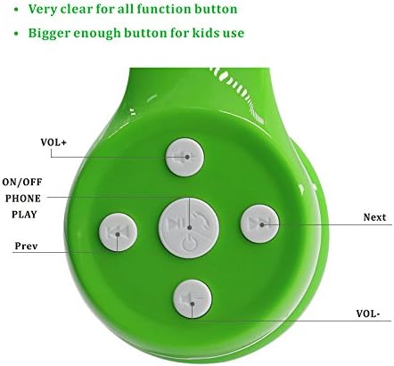 Toddler Headphones wireless, Bluetooth kid Headphones for Boys girls with 15 Hours Play time & Sharing Port, built in Mic for laptop phones computer (bs690 green)
