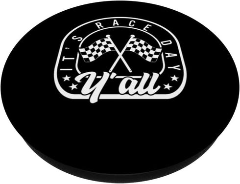 Race Day Y'all Car Racing Life Checkered Flag Dirt Track Fan PopSockets Swappable PopGrip