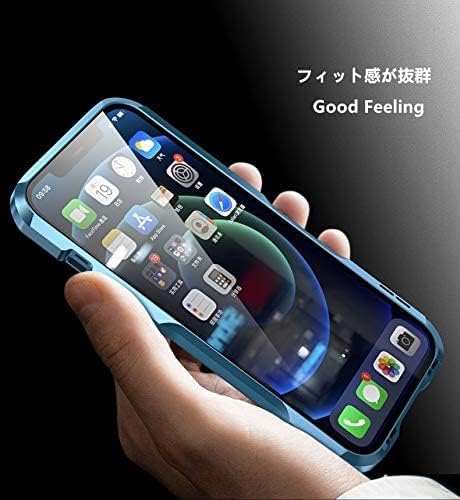 HENGHUI Aluminum Bumpers Case for iPhone 13 Pro Max, Shock Absorbent Slim Cool Design (Black)