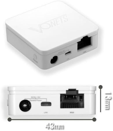 VONETS VAR11N-300 Portable WiFi Router, 2.4GHz WiFi Bridge, Wireless Repeater, 2 RJ45 Ports, DC/USB Powered for Hotel
