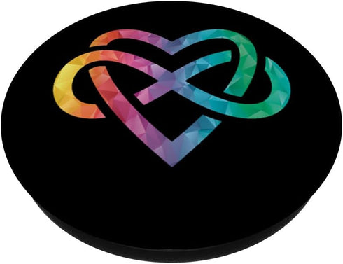 Low Poly Polyamory Rainbow Infinite Heart LGBTQIA Pride PopSockets Standard PopGrip