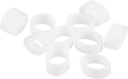uxcell 50Pcs Silicone Rubber Bands, 8x5mm Strong Elastic Bands for Cord Wrapping, White