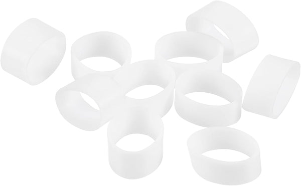 uxcell 50Pcs Silicone Rubber Bands, 8x5mm Strong Elastic Bands for Cord Wrapping, White