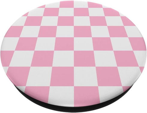 Cute Pastel Baby Pink Off White Checker Pattern Design PopSockets Swappable PopGrip