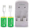 AOBOO CR2 Li-Ion Battery Rechargeable Battery 2PCS CR-2W Camera Battery Rechargeable CR2 3v