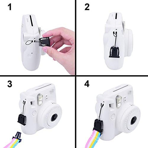 Sunmns Camera Neck Shoulder Strap for Instax Mini 12/11/9/8/90/70 Instant Film Camera, Rainbow