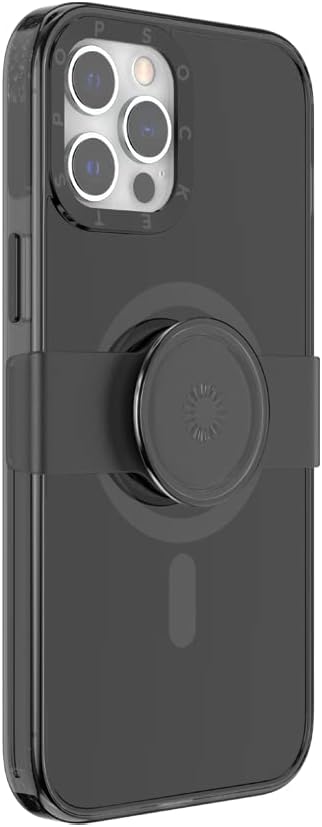PopSockets Black iPhone 12 Case with Phone Grip, Slide Compatible with MagSafe for iPhone 12 Pro