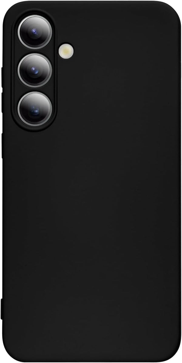 Samsung Galaxy S23 FE Case - Cute Black Liquid Silicone with Soft Anti-Scratch Microfiber Lining, TPU Protective Cover.