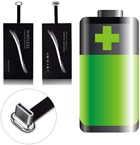 Portable Qi Charging Receiver USB C, Rapid Wireless Charger Receiver Chip for Huawei/Oneplus, Black for Smartphone