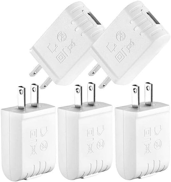 UL Certified 5V 1A Power Adapter USB Wall Charger 1000mA DC Power Supply Compatible with All USB Plug (5Pcs)