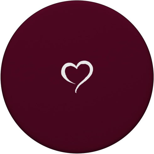 Burgundy Dark Wine Red Hand Drawn Heart Minimalist Love PopSockets Standard PopGrip