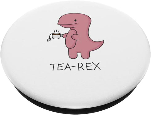Tea rex Dinosaur Cartoon Lover Funny Cute Dino PopSockets Swappable PopGrip