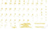 Portuguese Traditional Keyboard Label with Yellow Lettering Transparent for Computer LAPTOPS Desktop
