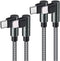 MFi Certified 6ft USB C to Lightning Cable, 90° Type C Charger for iPhone 13/12/11 Pro Max, iPad 8th (Grey)