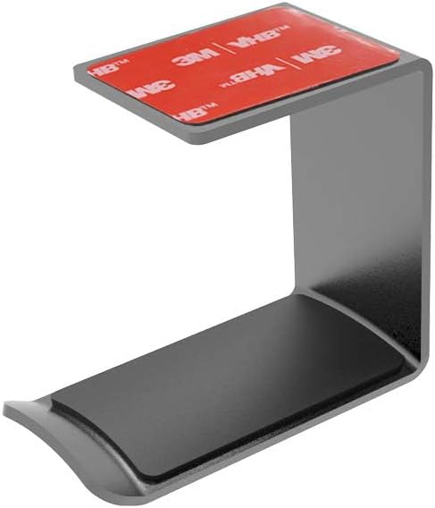 Headphone Stand Hanger, Aluminum Hook with Strong Adhesive Tape for Headphones (H02-Black-1PCS).