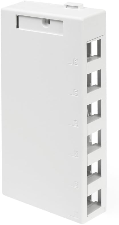 Leviton 41089-6WP Surface Mount Housing, 6-Port, White QuickPort