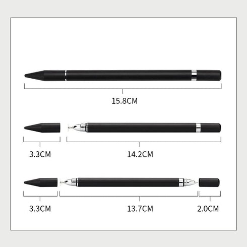 2 in 1 Stylus Pen with Writing Function, High Sensitivity Capacitive Disc Tip, Compatible with iPhone/iPad/Android