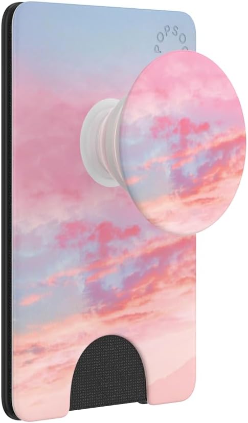 PopSockets Phone Wallet - Pink Clouds, Expanding Phone Grip, Phone Card Holder