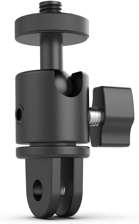 Aluminum 360 Degree Rotation Camera Mount, 1/4 Screw Adjustable Adapter for GoPro Hero and Other Action Cameras