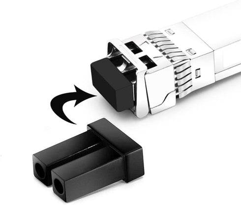 SFP SFP+ Ethernet Dust Cover - Fiber Optic Port Plug Dust Caps for LC Duplex Port, Black Silicone, 20pcs