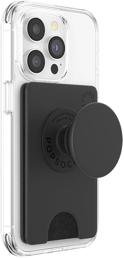 PopSockets Phone Wallet - Black, Phone Card Holder, No Grip Wallet