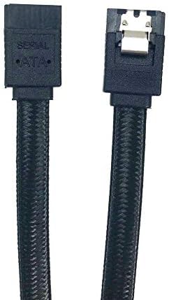 2-Pack 40 SATA III Straight Nylon Sleeved Cable with Locking Latch, Black (F03-40SLBK-2)
