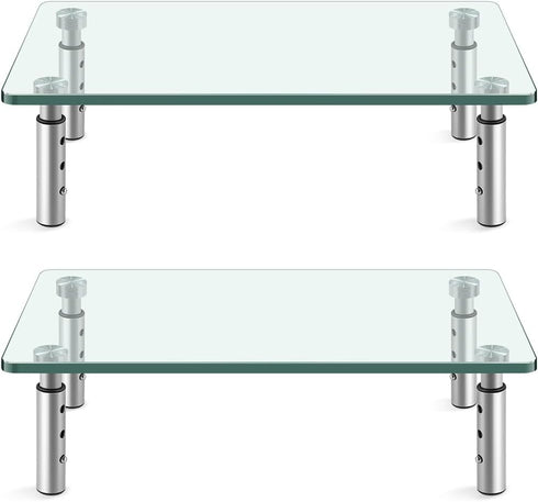 2 Pack KKTONER GLASS Monitor Stand with Height Adjustable for Home Office Computer Monitor Riser PC Screen Riser