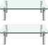 2 Pack KKTONER GLASS Monitor Stand with Height Adjustable for Home Office Computer Monitor Riser PC Screen Riser