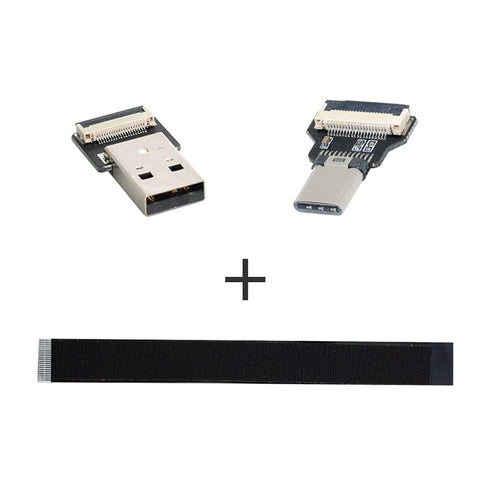 xiwai 1.0M USB 2.0 Type-A Male to USB-C Type-C Male Data Flat Slim FPC Cable for FPV, Disk, and Phone