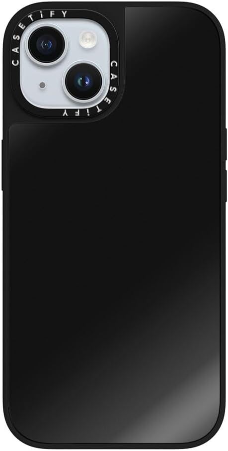 CASETiFY Mirror Case for iPhone 15 - Black On Black, Reflective, 4.9ft Drop Protection, Compatible with MagSafe
