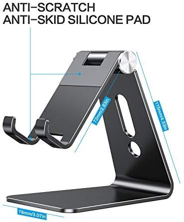 OMOTON Adjustable Cell Phone Stand, C2 Aluminum Desktop Phone Holder Dock for iPhone, Samsung Galaxy, Google Pixel,