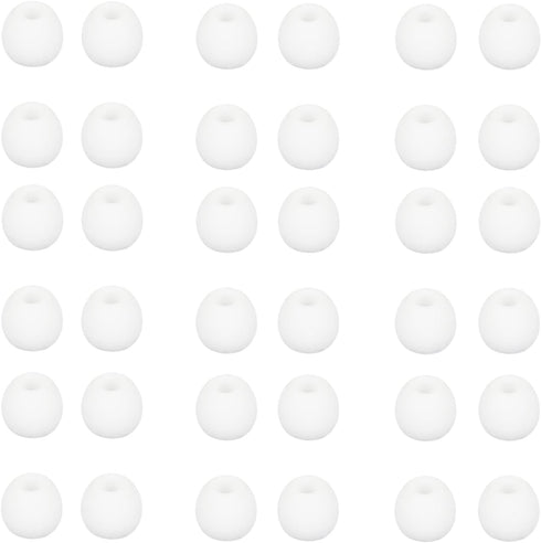 Small White Silicone Earbud Tips - 36 Pieces, Soft & Comfortable, Fits Most In-Ear Headphones, Inner Hole 3.8mm-5.5mm.