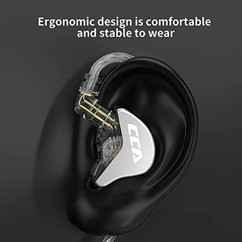 CCA CRA In-Ear Monitors: Ultra-Thin Dynamic Driver, Clear Sound & Deep Bass, Wired Gaming Earbuds for Musicians &