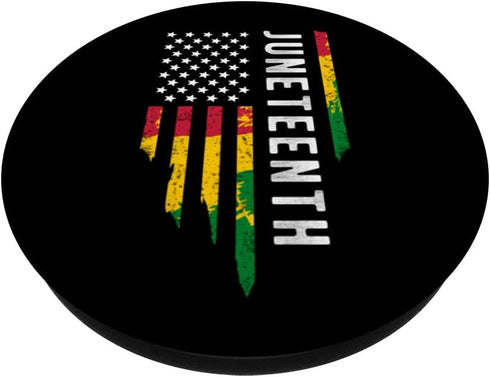 PopSockets Swappable PopGrip - June 19th History of African Us American Flag Juneteenth