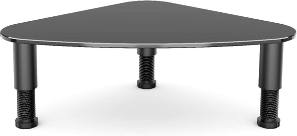 Hemudu Tempered Glass Computer Monitor Riser/Triangle Save Space Desktop Corner Stand for