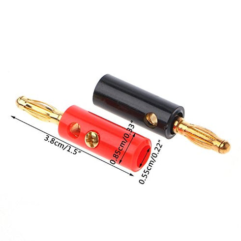 VizGiz 10 Pack Banana Plugs Replacement Screw On Type Banana Speaker Plug Connectors Audio Jack for Speaker Wire Wall