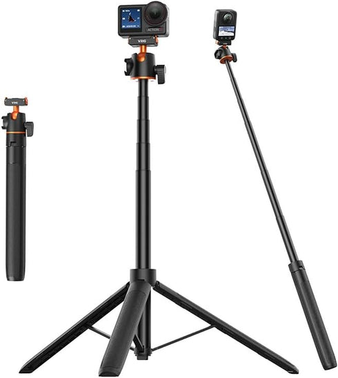 VRIG 55" Action Camera Selfie Stick Tripod for DJI Osmo Action 5 Pro/