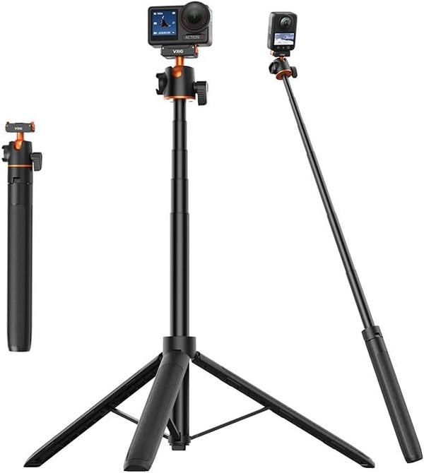 VRIG 55" Action Camera Selfie Stick Tripod for DJI Osmo Action 5 Pro/