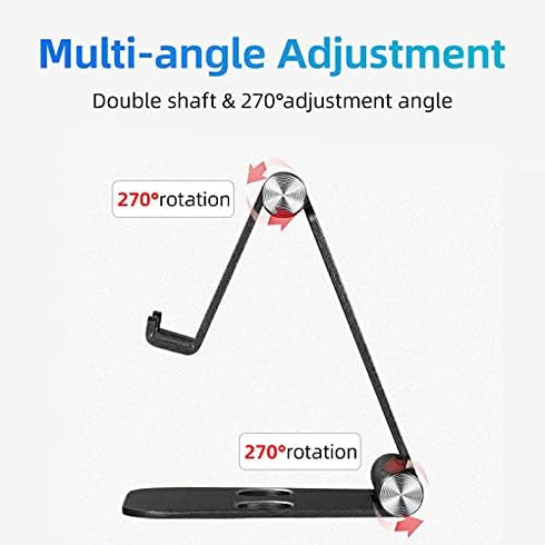 cocopar Adjustable Monitor Stand, Fully Foldable Aluminum Desk Mobile Phone Holder, Compatible for Smartphone, Portable